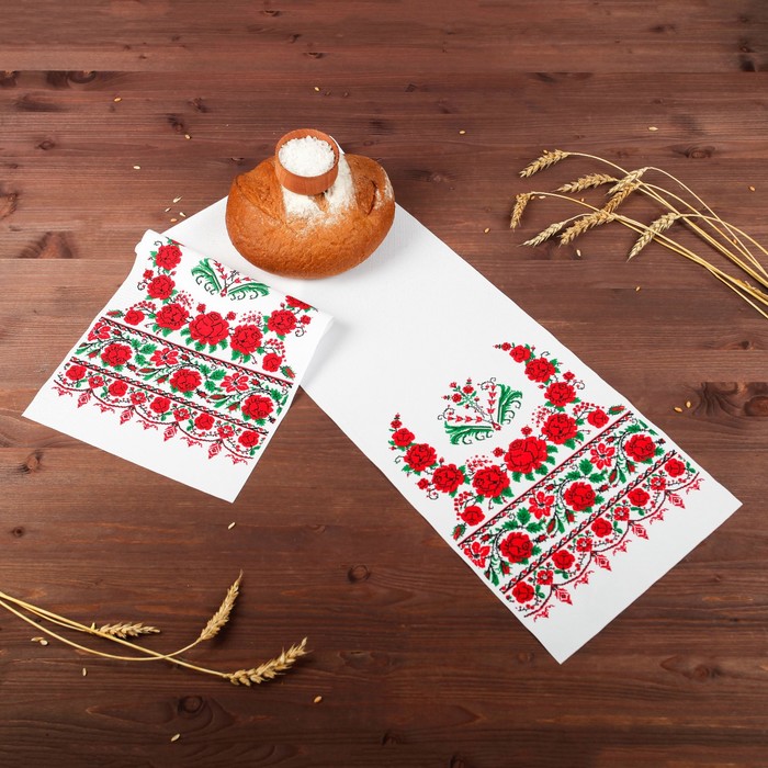 Рушник с орнаментом "Цветочный сад", 120 х 24 см