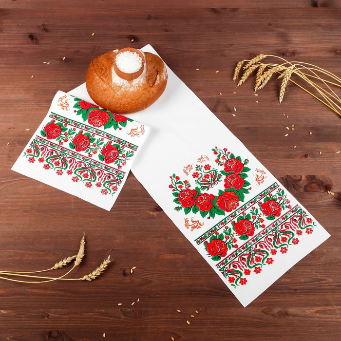 Рушник с орнаментом "Розы", 120 х 24 см