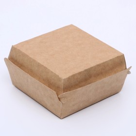 Упаковка для бургеров, крафт, 10 х 10 х 6 см Ош