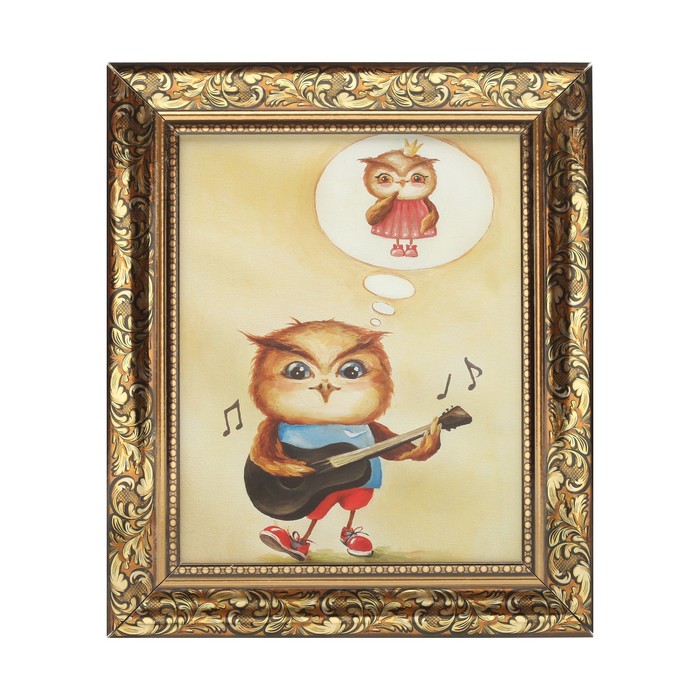 Картина "Совята" музыкант, 27х32 см