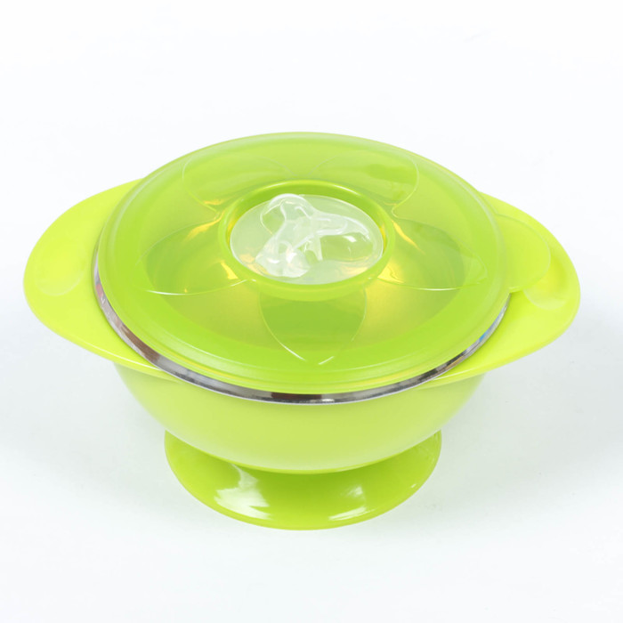 Набор для кормления, 2 предмета: миска на присоске 200 мл, крышка, цвета МИКС