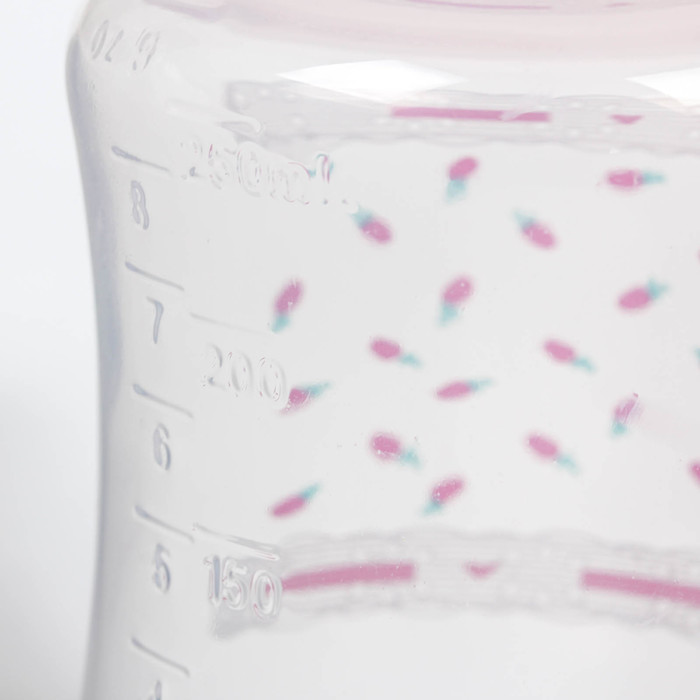 Бутылочка для кормления, 250 мл, от 0 мес., цвет розовый