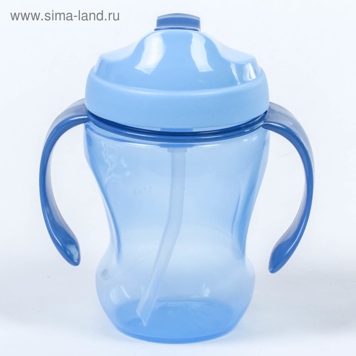 

Поильник детский с трубочкой, с ручками, 260 мл, цвет голубой