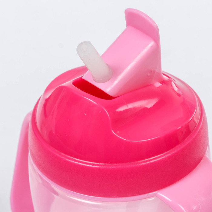 Поильник детский с трубочкой, с ручками, 260 мл, от 5 мес., цвет розовый