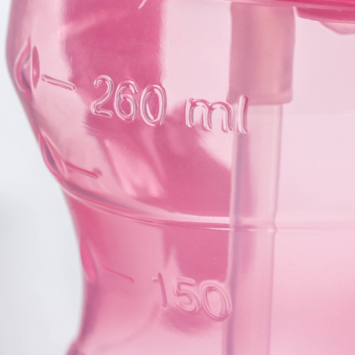 Поильник детский с трубочкой, с ручками, 260 мл, от 5 мес., цвет розовый