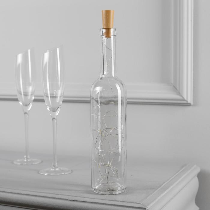 НИТЬ, 2 м. "Роса" "Бутылочная пробка" LED-20-4.5V, (LR44 3 шт в комплекте), ЖЕЛТЫЙ