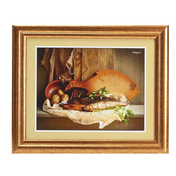 Картина "Рыбный день" 23*28 см рамка микс