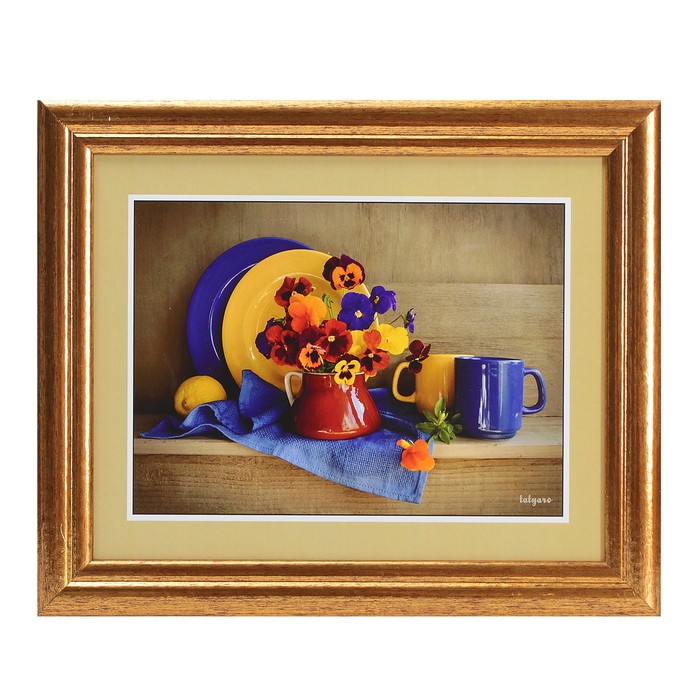 Картина "Анютины глазки" 23*28 см микс