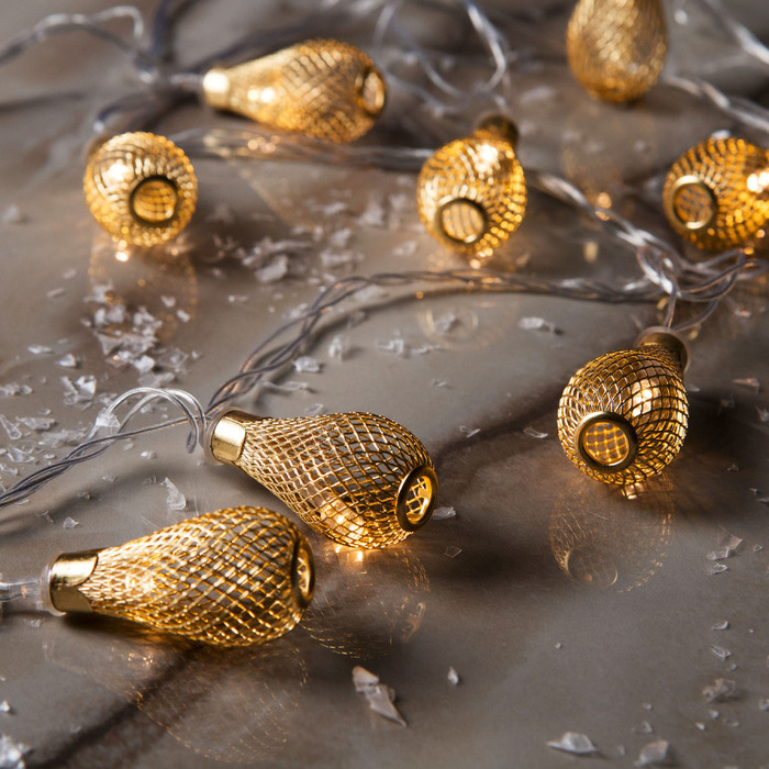 Гирлянда "Метраж" 5 м с насад. “Фонарик сетка”,4,5х2,5 см Н.С. LED-20-220V,  8р, Т-БЕЛЫЙ