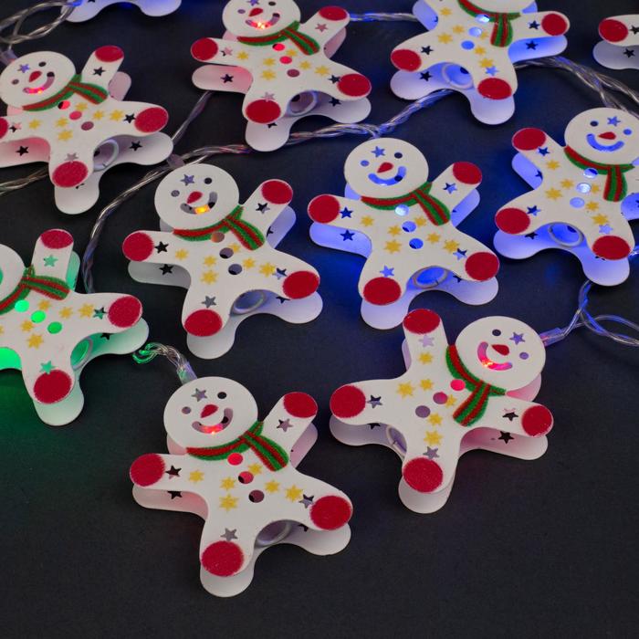 

Гирлянда «Нить» 4 м с насадками «Печенька», IP20, прозрачная нить, 20 LED, свечение мульти, 8 режимов, 220 В
