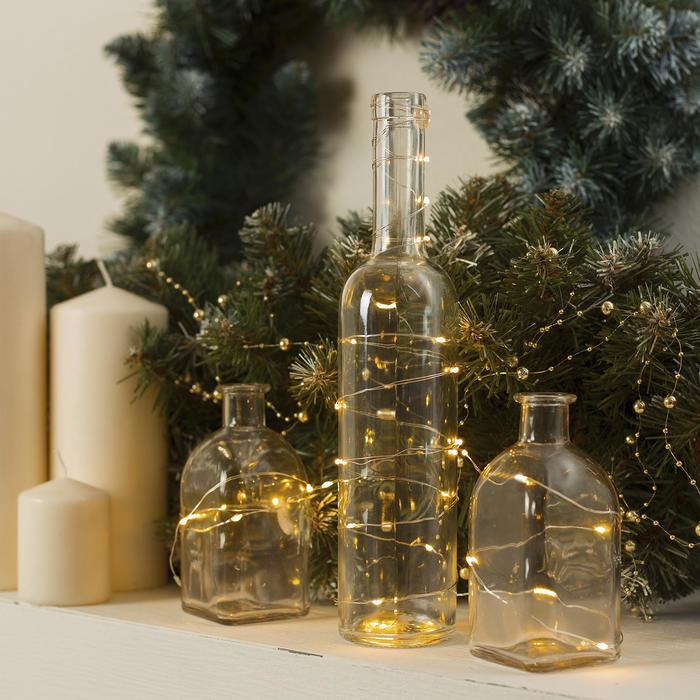 НИТЬ, 3 м. "Роса", LED-30-6V, (LR2032 2 шт.в комплекте), 1 режим, ТЕПЛО-БЕЛЫЙ