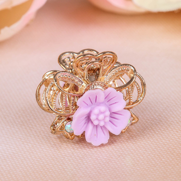 Краб для волос "Гарди" 2,5 см, цветочек, микс