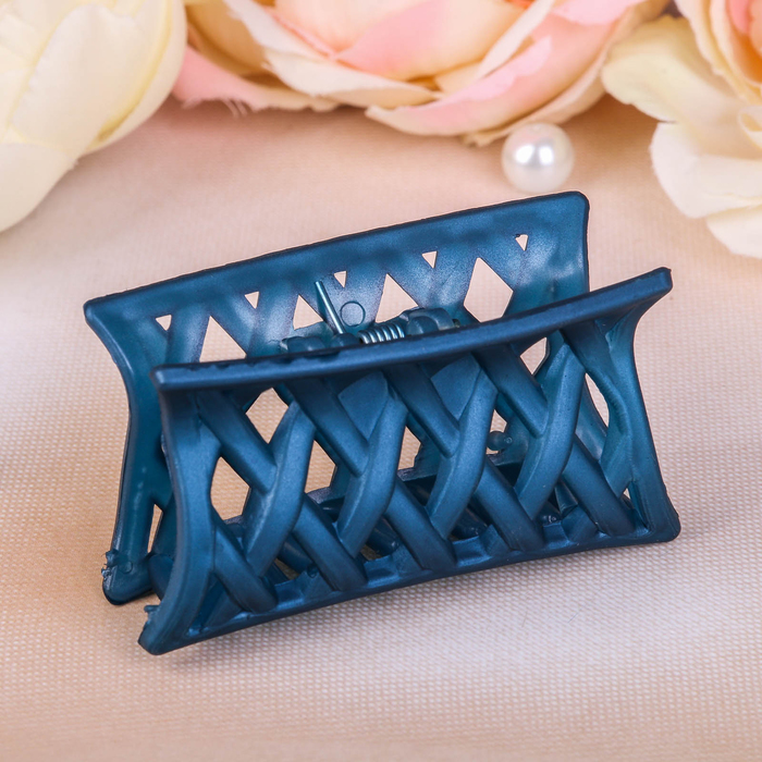 Краб для волос "Сеточка" 6,5 см матовый микс