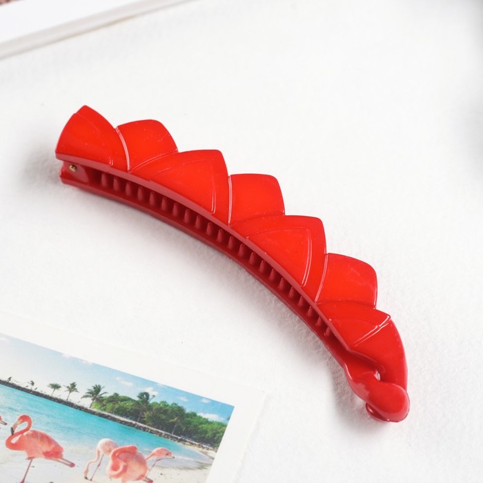 Банан для волос "Цветной глянец" 10,5 см зубчики,микс