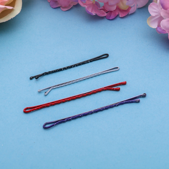 Невидимка для волос "Фермино" 5 см, 6 см (набор 40 шт) 4 цвета