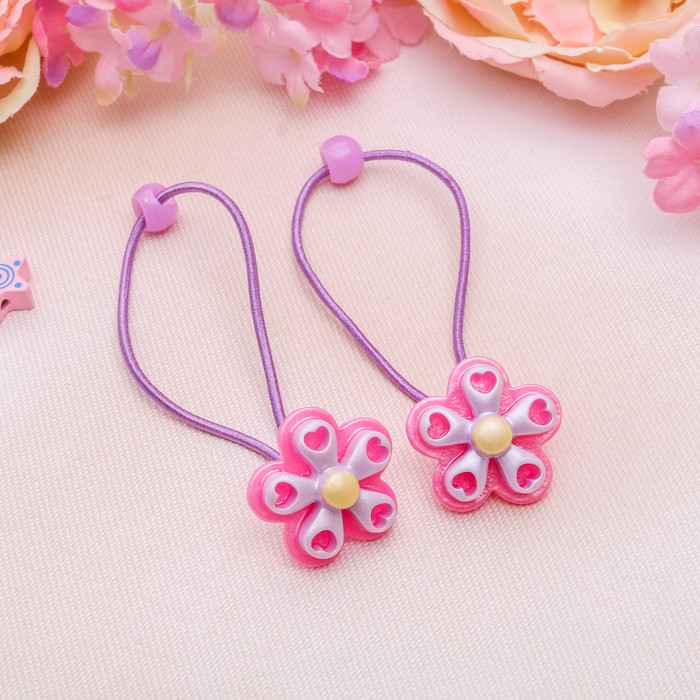 Резинка для волос "Верочка" цветочки, микс (цена за пару)