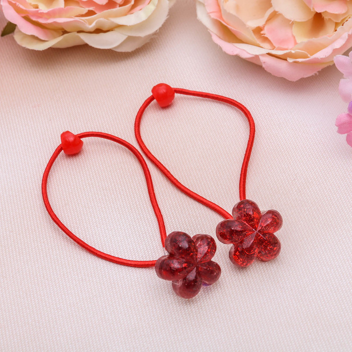 Резинка для волос "Суперблеск" цветы, микс (цена за пару)