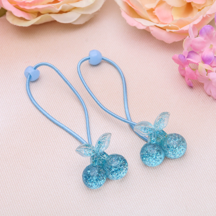 Резинка для волос "Суперблеск" вишенки, микс (цена за пару)