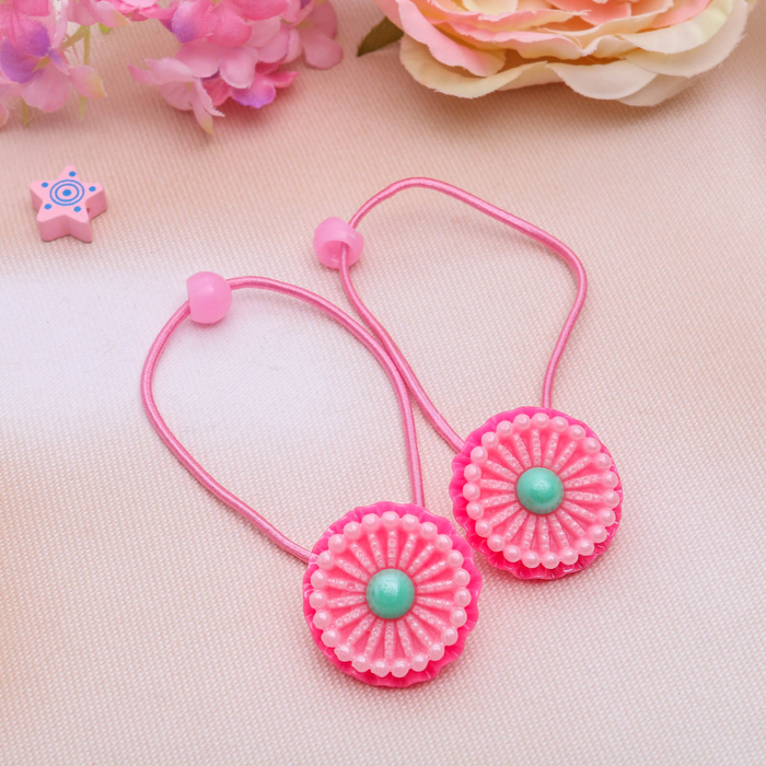 Резинка для волос "Крапа" круг, микс (цена за пару)