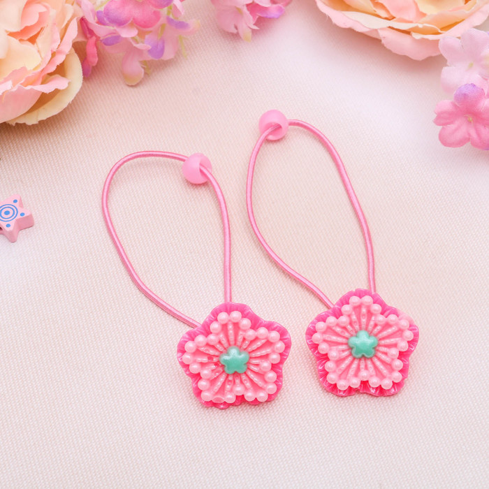 Резинка для волос "Крапа" цветок, микс (цена за пару)