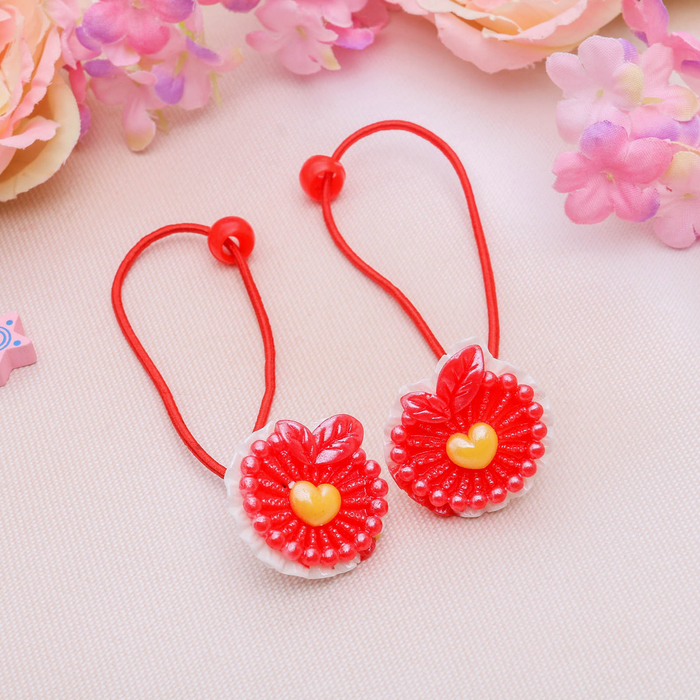 Резинка для волос "Крапа" яблочко, микс (цена за пару)