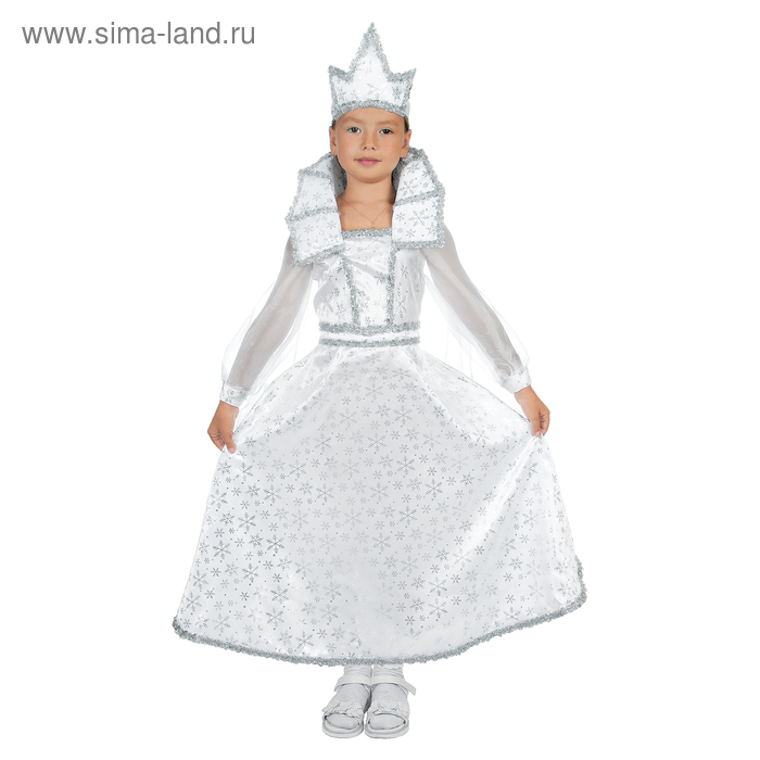 фото Карнавальный костюм "снежная королева", платье, корона, р-р 34, рост 134 см страна карнавалия