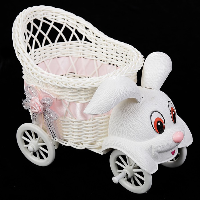 Корзина декоративная "Грузовичок - зайка" МИКС 14,5х18х12 см