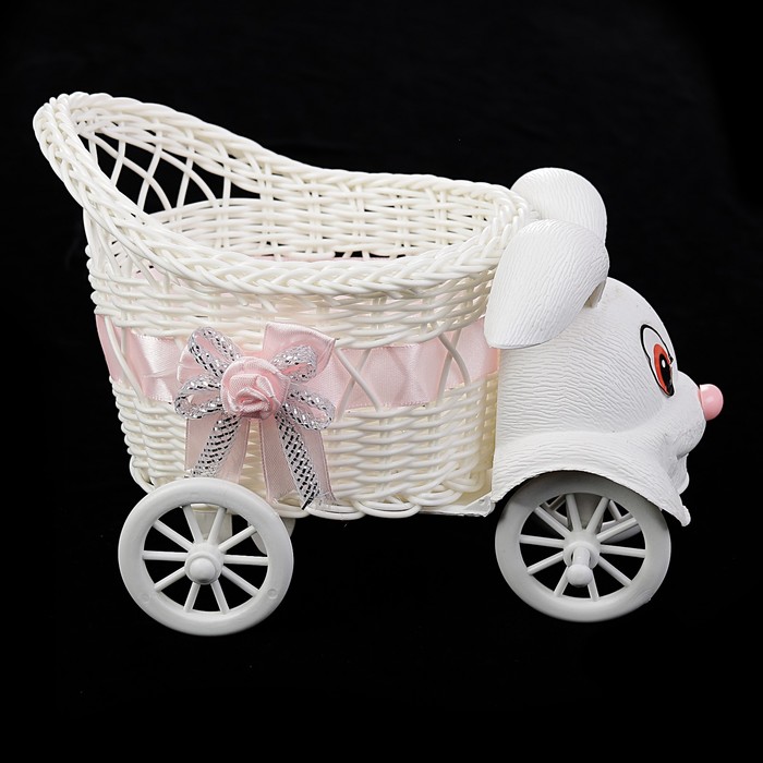 Корзина декоративная "Грузовичок - зайка" МИКС 14,5х18х12 см