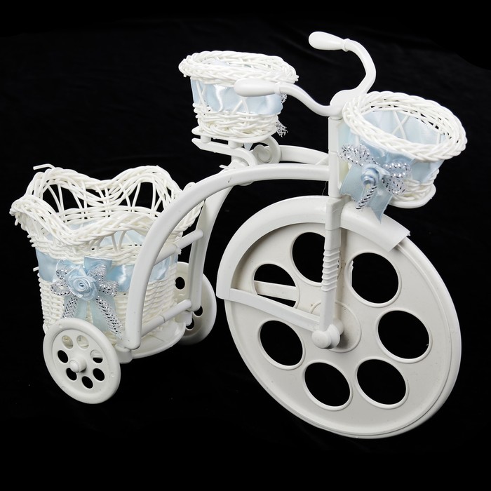 Корзина декоративная "Велосипед с 3-мя кашпо" МИКС 26х33х13 см