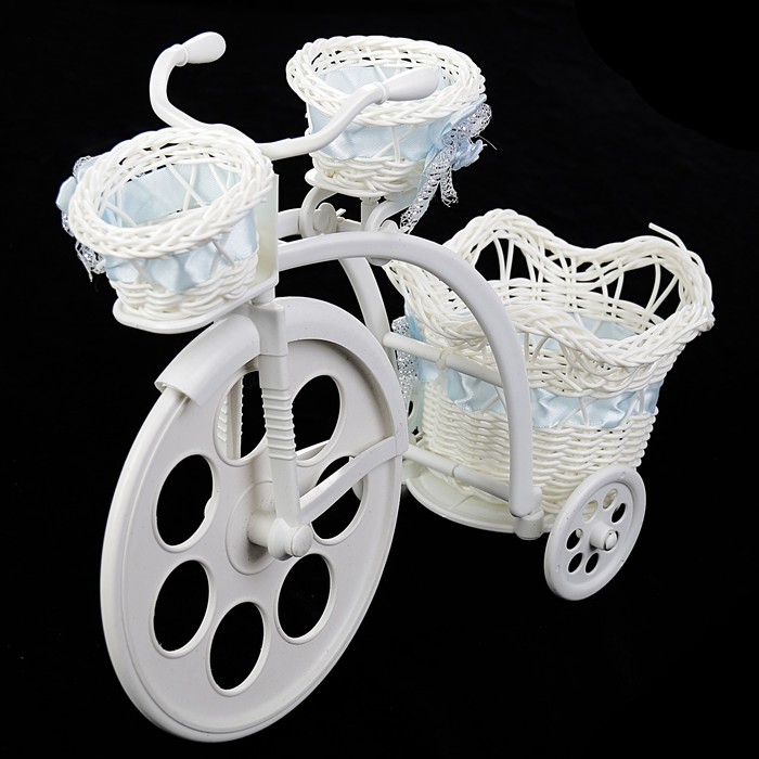 Корзина декоративная "Велосипед с 3-мя кашпо" МИКС 26х33х13 см