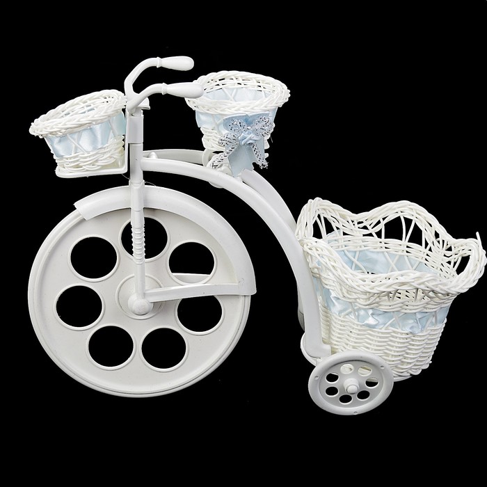 Корзина декоративная "Велосипед с 3-мя кашпо" МИКС 26х33х13 см