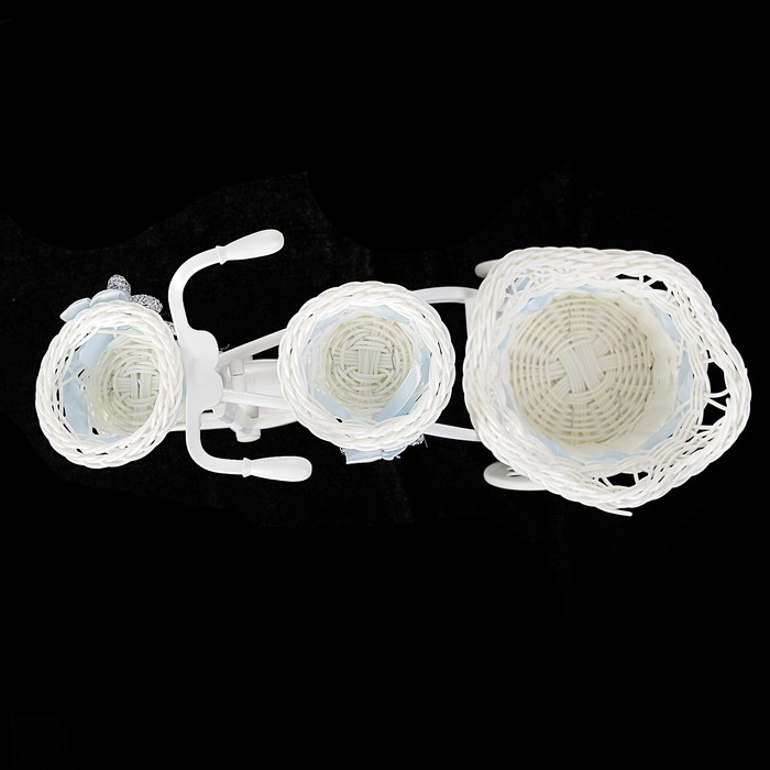 Корзина декоративная "Велосипед с 3-мя кашпо" МИКС 26х33х13 см