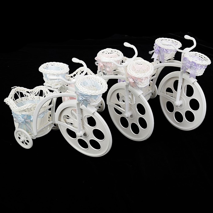 Корзина декоративная "Велосипед с 3-мя кашпо" МИКС 26х33х13 см