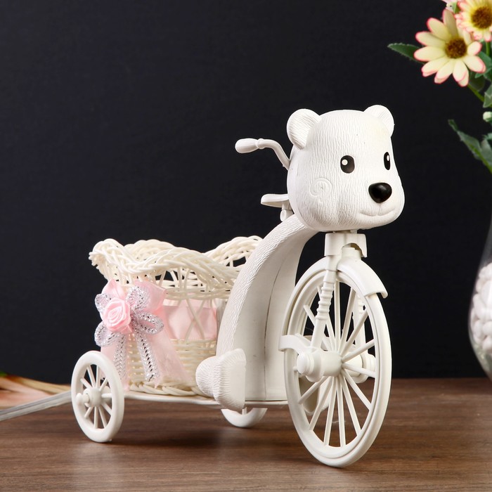 Корзина декоративная "Велосипед с медведем" МИКС 20х29х12 см