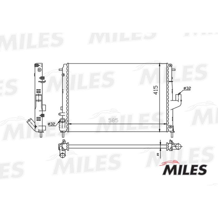 Радиатор охлаждения двигателя MILES ACRM037