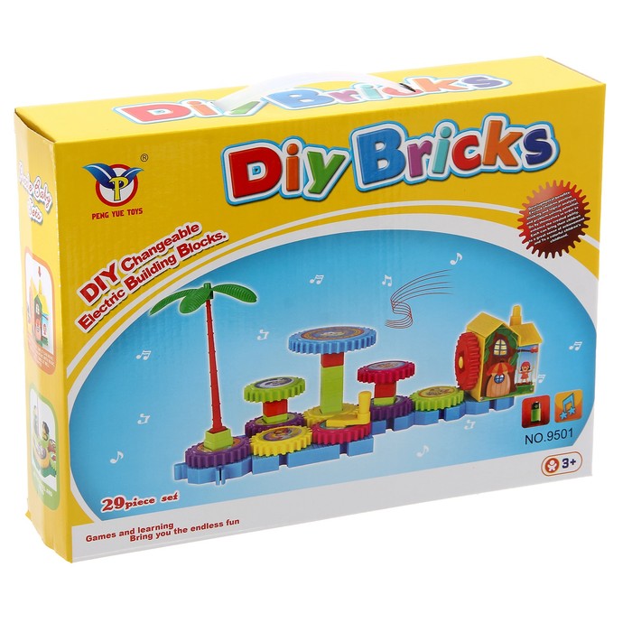 Конструктор шестеренки «Чудесный домик», работает от батареек, 29 деталей