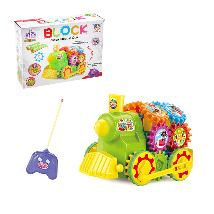 Конструктор на радиоуправлении «Паровоз», работает от батареек, 41 деталь