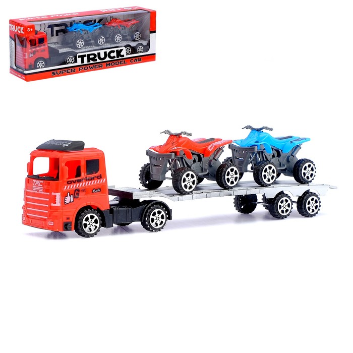 Грузовик инерционный "Автовоз" с квадроциклами, цвета МИКС