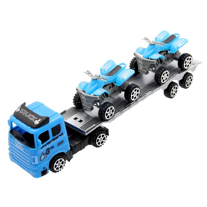 Грузовик инерционный "Автовоз" с квадроциклами, цвета МИКС