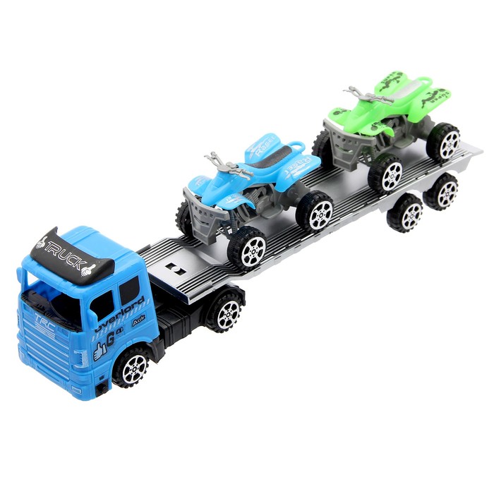 Грузовик инерционный "Автовоз" с квадроциклами, цвета МИКС