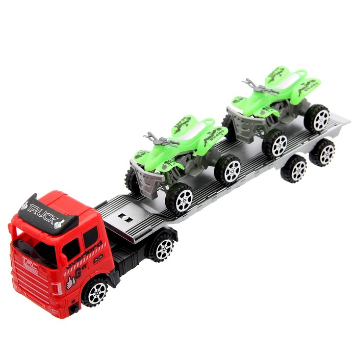 Грузовик инерционный "Автовоз" с квадроциклами, цвета МИКС