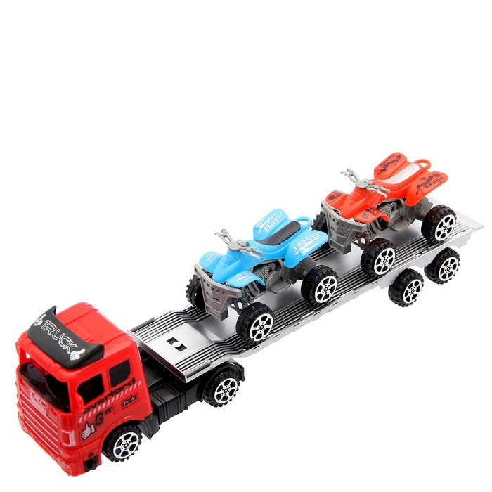 Грузовик инерционный "Автовоз" с квадроциклами, цвета МИКС