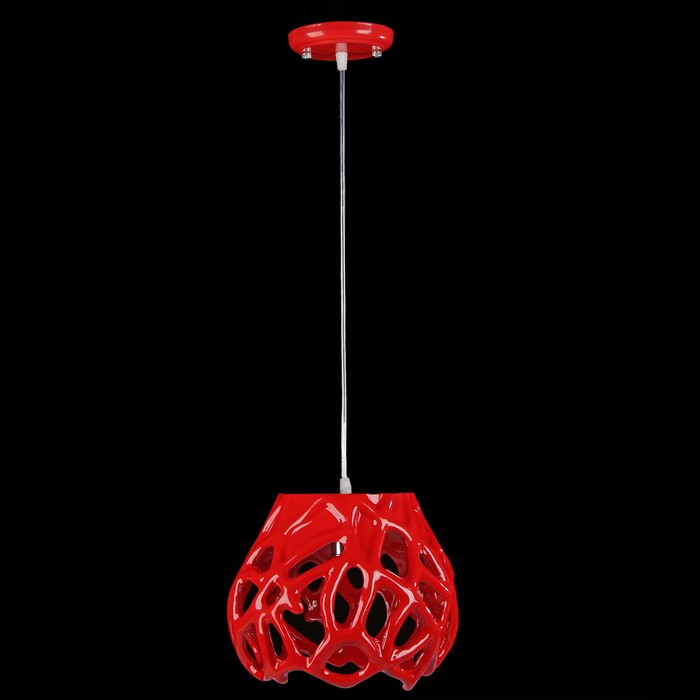 Люстра подвесная "Элина" 1 лампа E27 60Вт красный