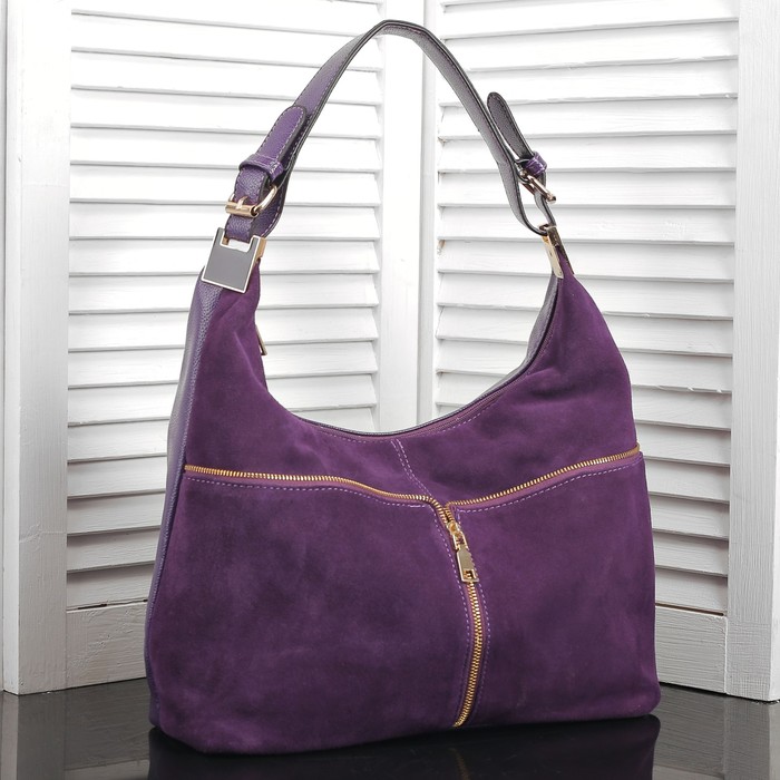 Сумка женская на молнии, 1 отдел с перегородкой, 3 наружных кармана, цвет фиолетовый