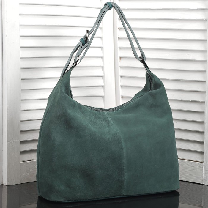 Сумка женская на молнии, 1 отдел с перегородкой, 3 наружных кармана, цвет зелёный