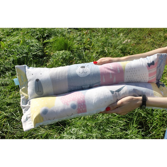 Подушка многофункциональная для кормления и укачивания "Медвежонок", голубой плюш