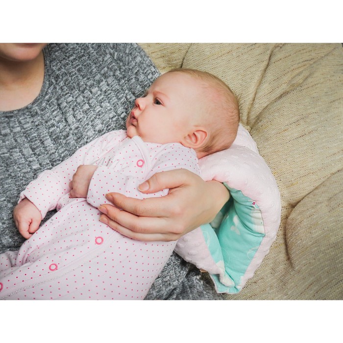 Подушка многофункциональная для кормления и укачивания "Медвежонок", голубой плюш