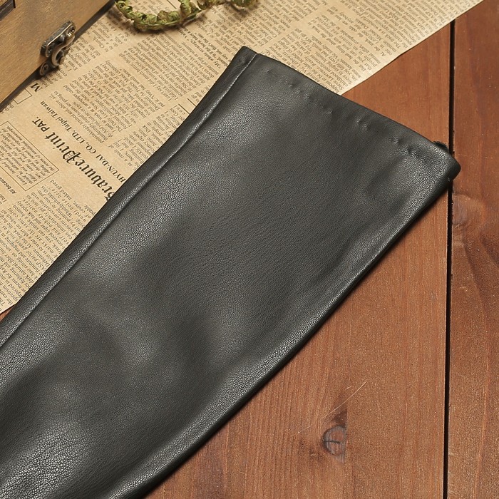 Перчатки женские, подклад шерсть, гладкие, размер 8, цвет чёрный