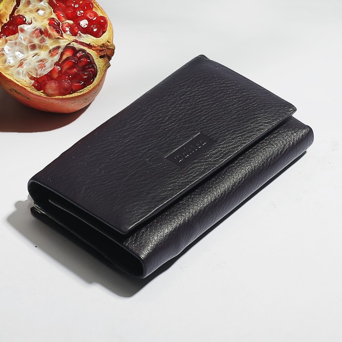 Кошелёк женский, 3 отдела, для карт, монет, цвет фиолетовый