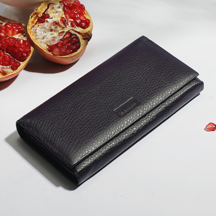 Кошелёк женский, 3 отдела, 2 отдела на рамке, для карт, наружный карман, цвет фиолетовый